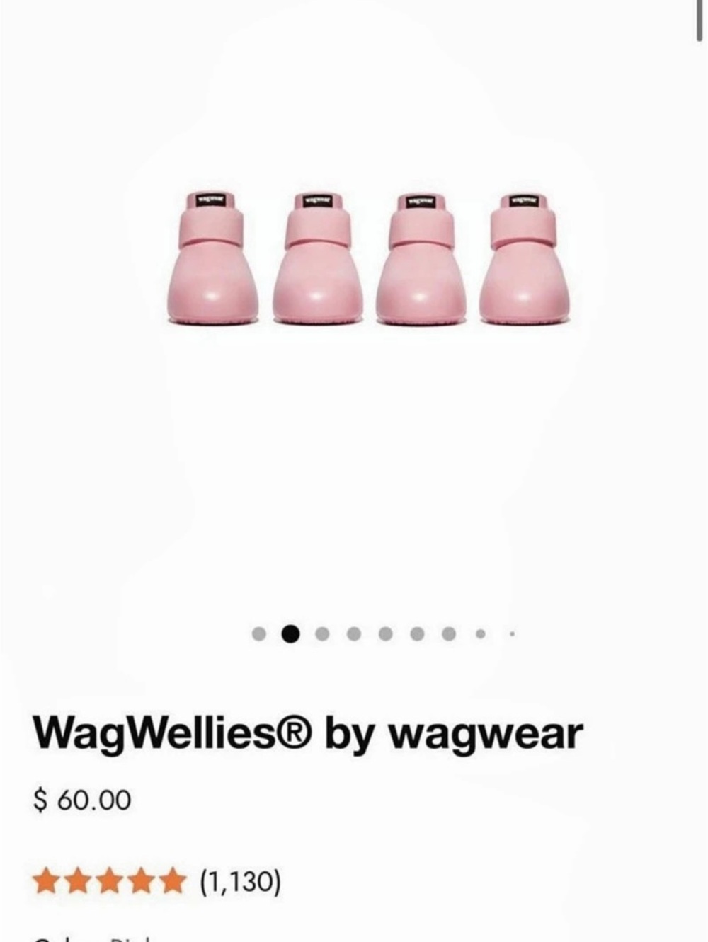 wagwear WagWellies Pink Rain Boots Large
